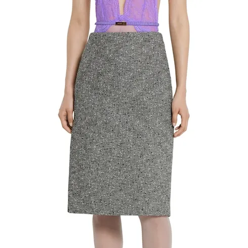 Seeded Wool Skirt