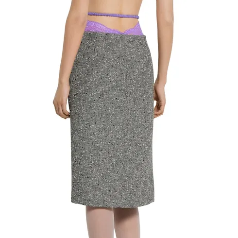 Seeded Wool Skirt