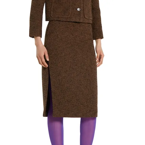 Seeded Wool Skirt