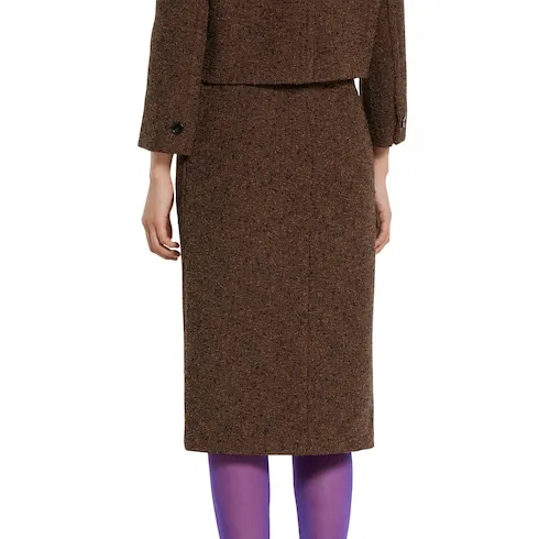 Seeded Wool Skirt