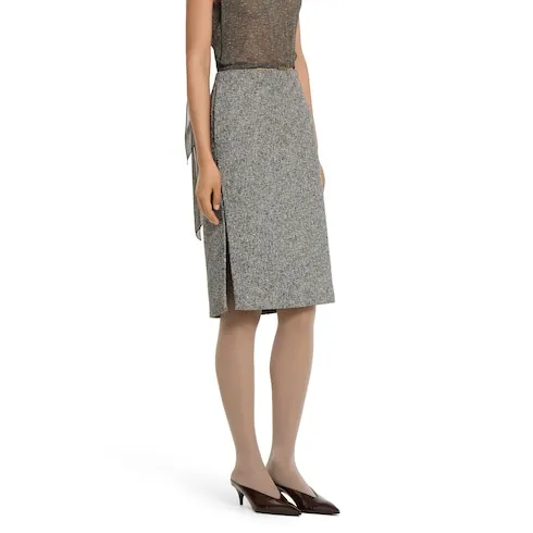 Cotton-Wool Mouliné Skirt