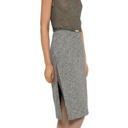 Cotton-Wool Mouliné Skirt