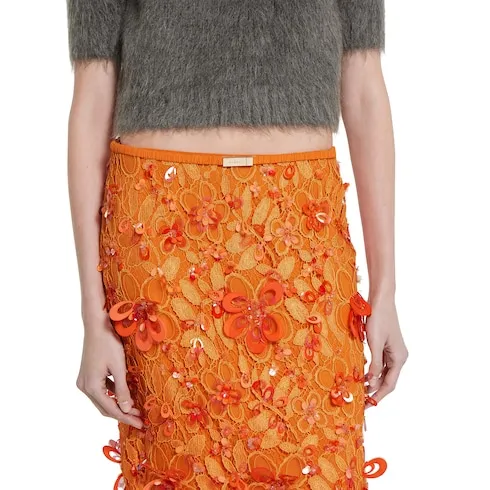 Flora Lace Skirt With Beads