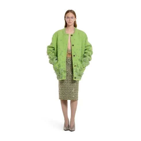 Wool Cotton Bouclé Skirt