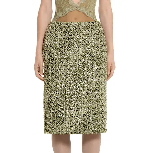 Wool Cotton Bouclé Skirt