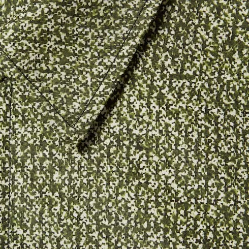 Bonded Poplin Coat With Bouclé Print