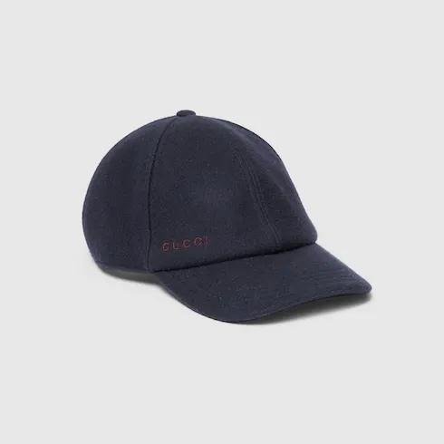 Wool Baseball Hat With Embroidery