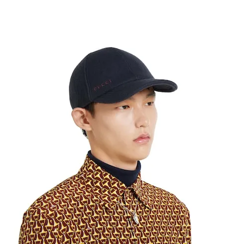Wool Baseball Hat With Embroidery