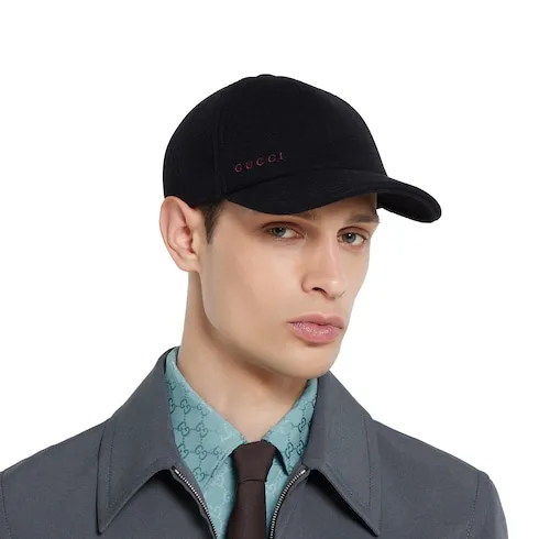 Wool Baseball Hat With Embroidery