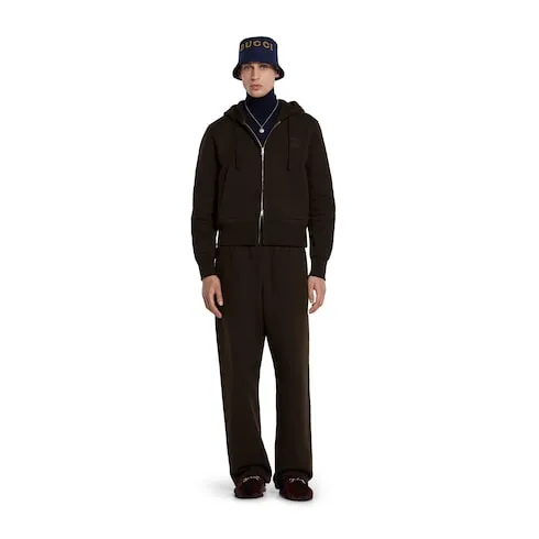 Brushed Cotton Jersey Zip Sweatshirt