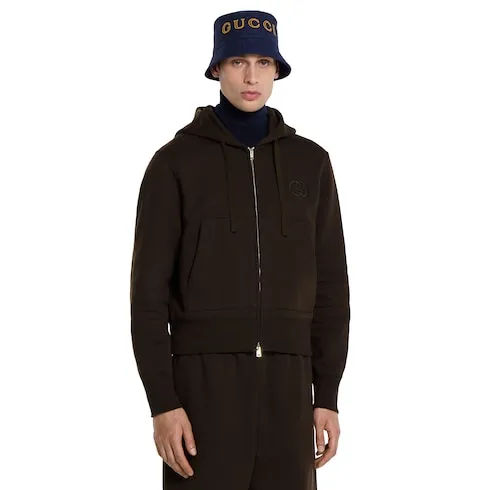 Brushed Cotton Jersey Zip Sweatshirt