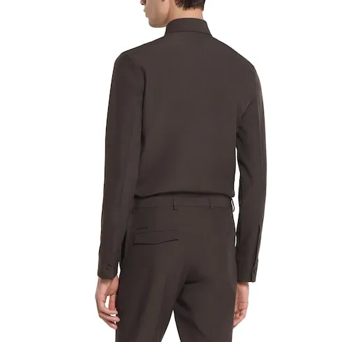 Polyester Twill Shirt With Horsebit