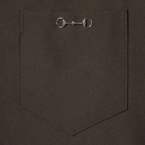 Polyester Twill Shirt With Horsebit