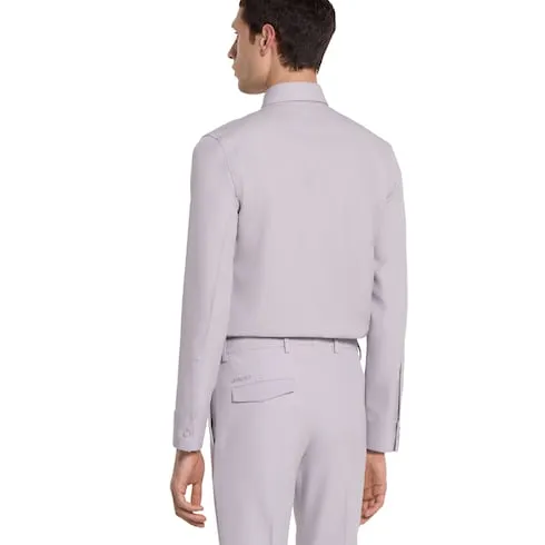 Wool Gabardine Shirt With Horsebit