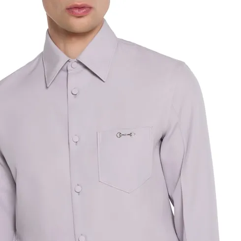 Wool Gabardine Shirt With Horsebit
