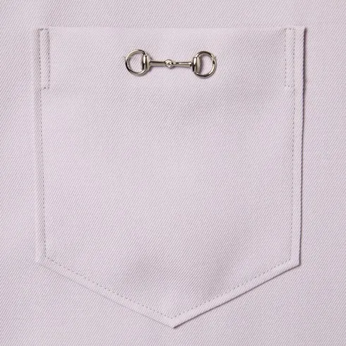 Wool Gabardine Shirt With Horsebit