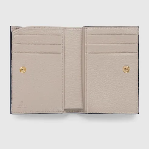 Bi-Color Gg Marmont Small Wallet