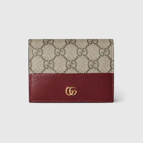 Bi-Color Gg Marmont Small Wallet