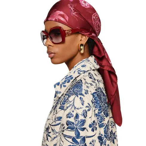 Printed Flora Silk Twill Carré