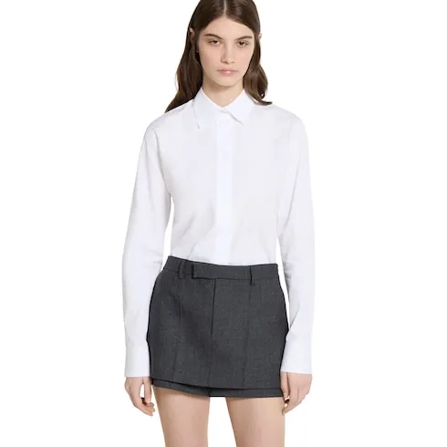 Cotton Poplin Shirt With Embroidery