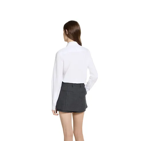 Cotton Poplin Shirt With Embroidery