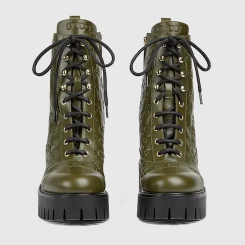 Lace-Up Ankle Boot With Gg
