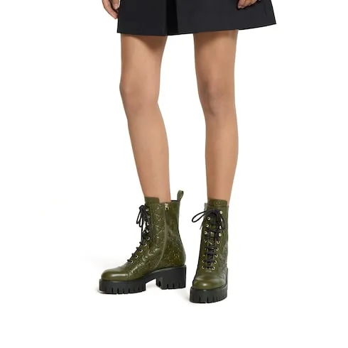 Lace-Up Ankle Boot With Gg