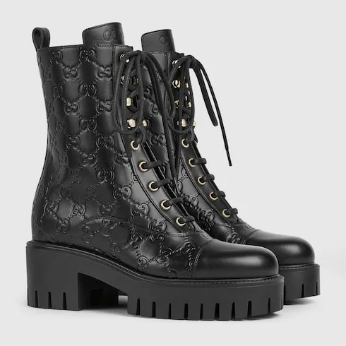 Lace-Up Ankle Boot With Gg