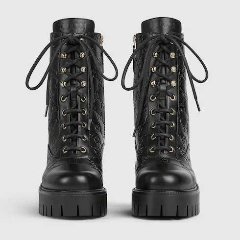 Lace-Up Ankle Boot With Gg