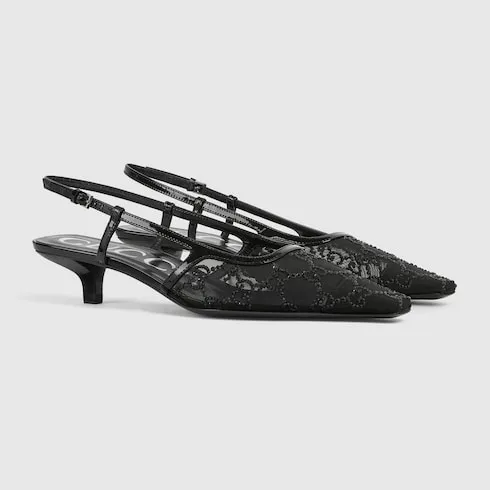 Gg Crystal Slingback Pump