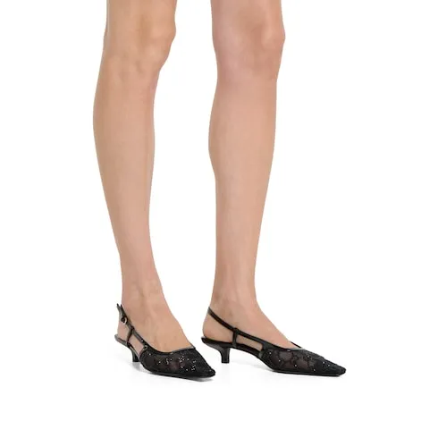Gg Crystal Slingback Pump