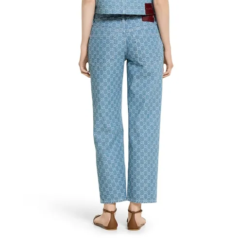 Gg Denim Jacquard Pants