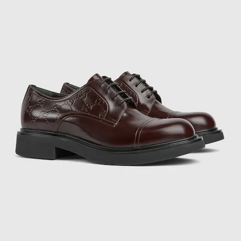 Lace-Up Shoe With Gg Detail