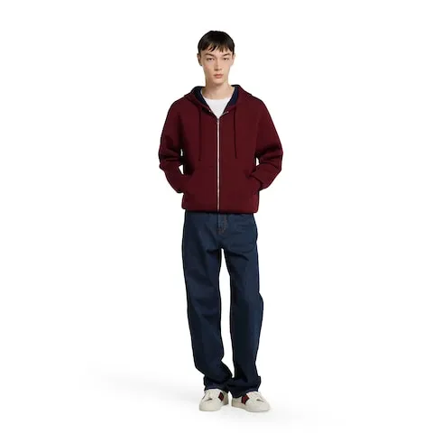 Double Cotton Viscose Jersey Zip Jacket