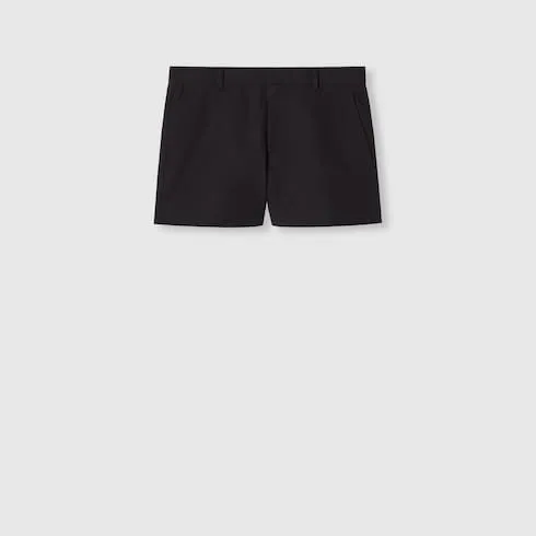 Cotton Canvas Shorts With Embroidery