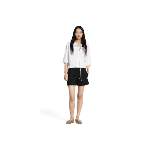 Cotton Canvas Shorts With Embroidery