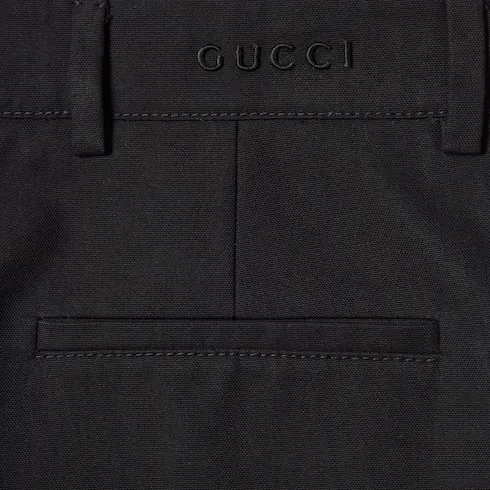 Cotton Canvas Shorts With Embroidery