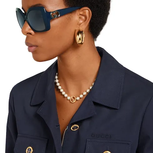 Gucci Interlocking Pearl Necklace