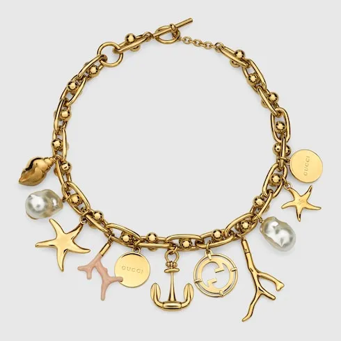 Chain Necklace With Gucci Symbols