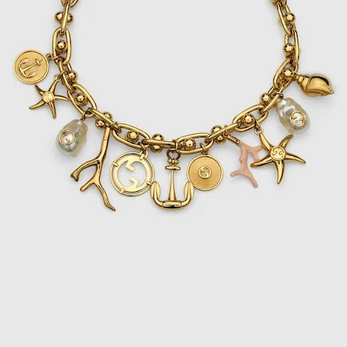 Chain Necklace With Gucci Symbols