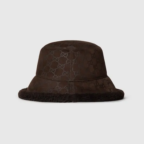 Gg Suede And Merino Wool Hat