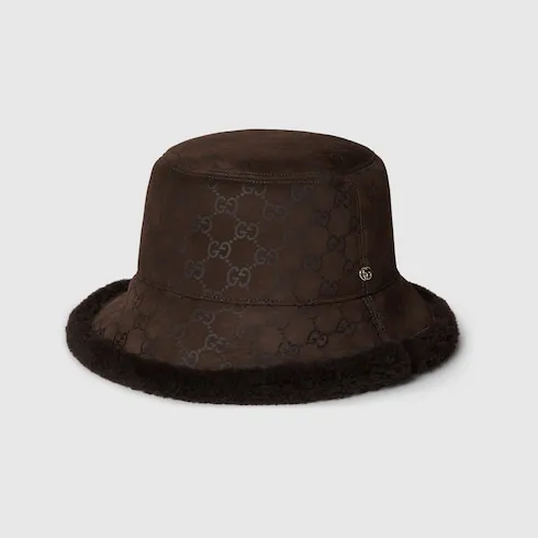 Gg Suede And Merino Wool Hat