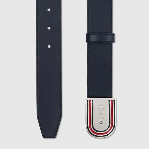 Belt With Enameled Web Detail Buckle