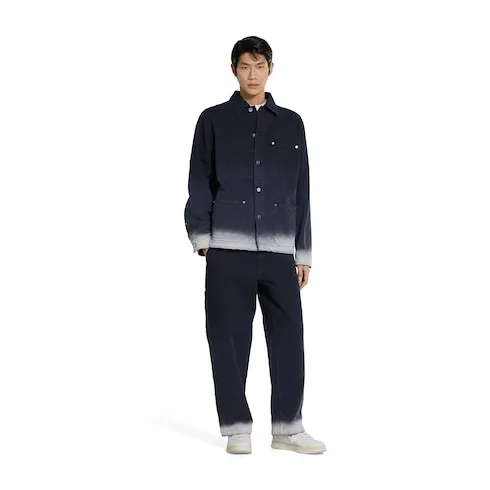 Bleached Gg Cotton Denim Jacquard Pant