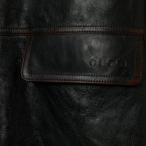 Soft Aged-Effect Leather Jacket