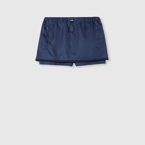 Gabardine Nylon Skort With Metal Logo