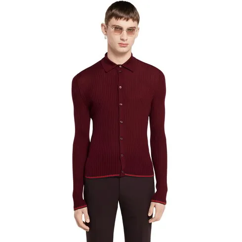 Fine Cashmere Silk Polo Shirt With Web