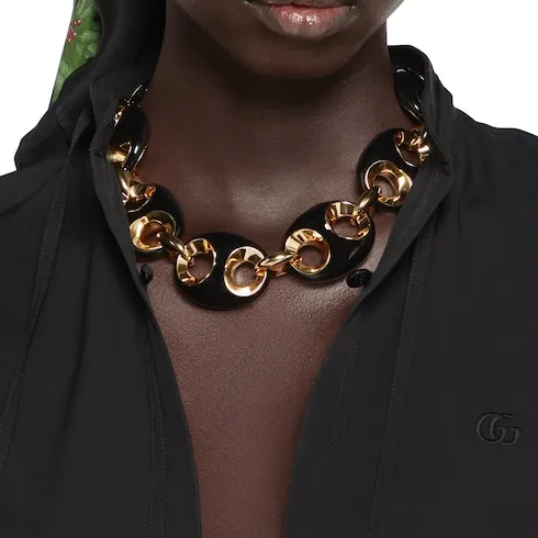 Gucci Marina Chain Enamel Necklace