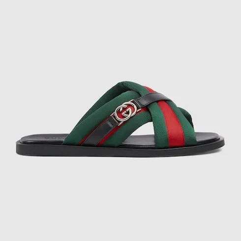 Web Sandal With Interlocking G