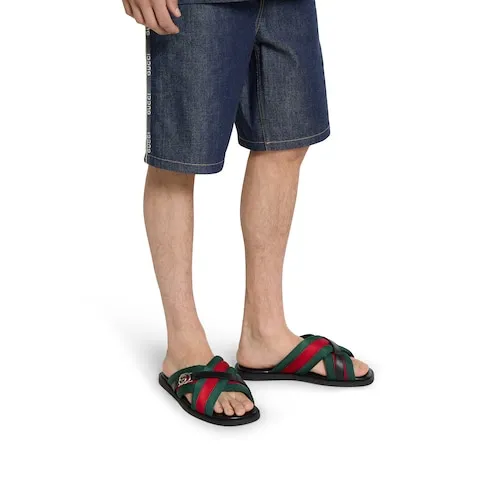 Web Sandal With Interlocking G